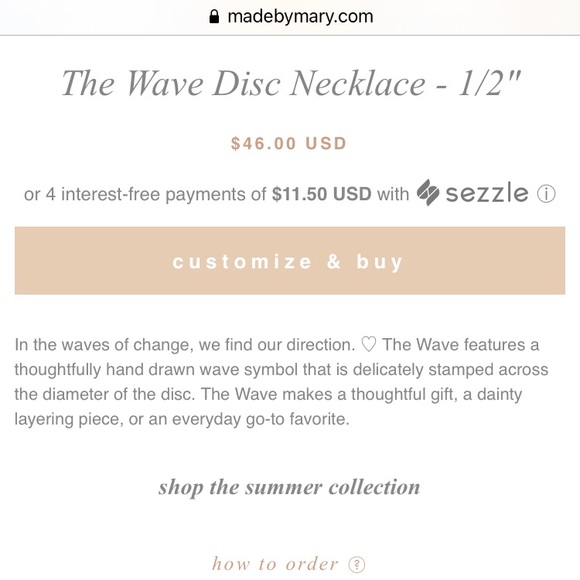 Sterling Silver Wave Disc Necklace - Picture 5 of 5